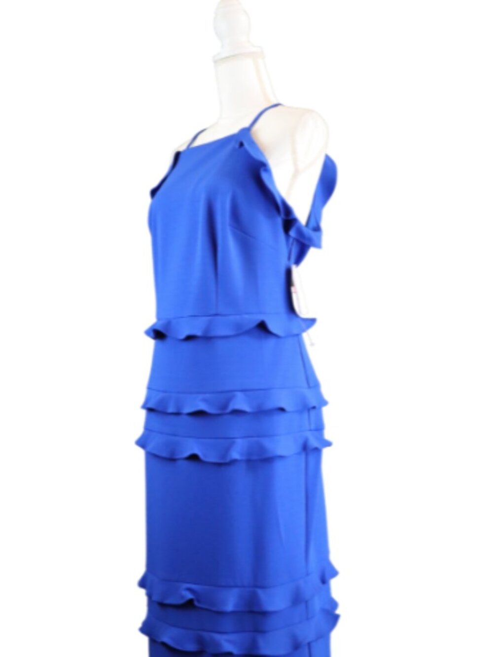 Adrianna Papell Royal Blue Ruffle Formal Evening Event Dress Size - Picture 13 of 14
